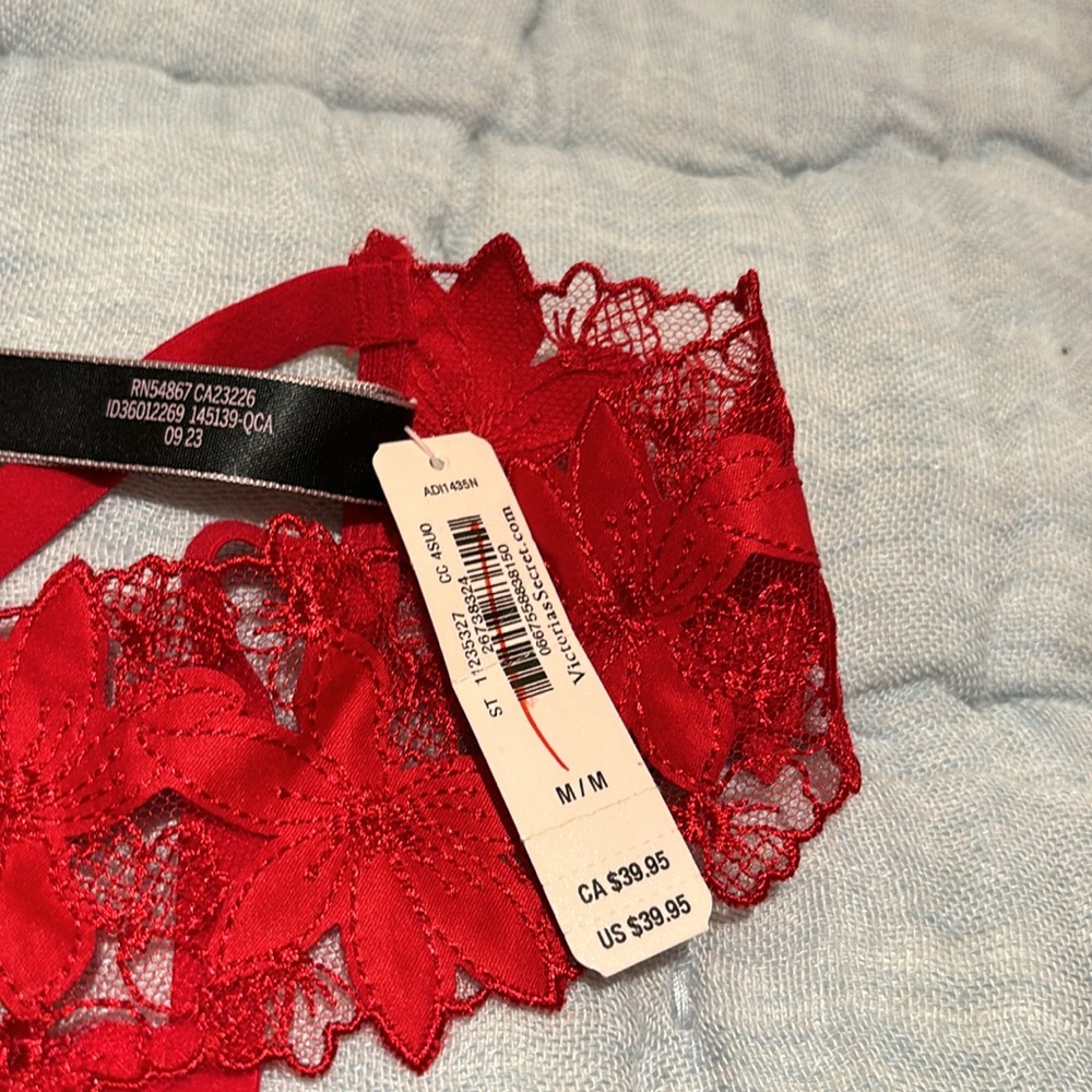 NWT Victoria’s Secret Ziggy Glam Floral Embroidery Crotchless Thong Panty. - Picture 6 of 6